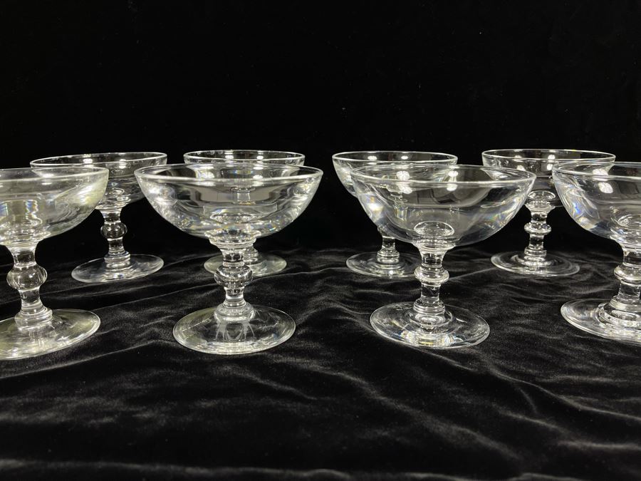 Eight Steuben Glass Champagne / Tall Sherbert Glasses Stemware 3 3/4 6268 [Photo 3]