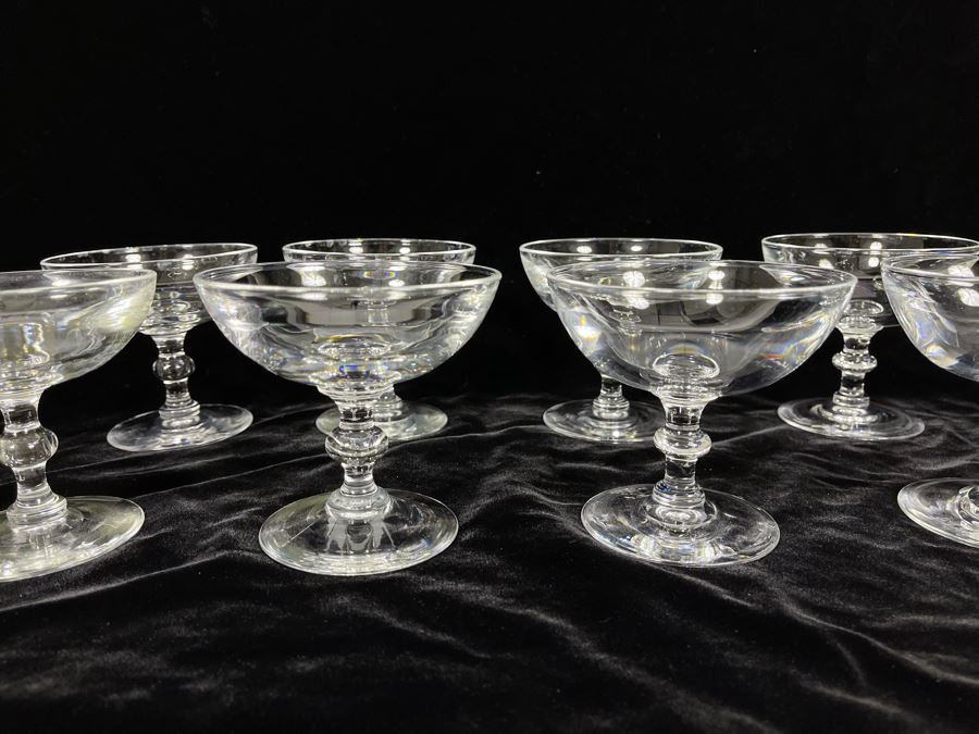 Eight Steuben Glass Champagne / Tall Sherbert Glasses Stemware 3 3/4 6268 [Photo 8]