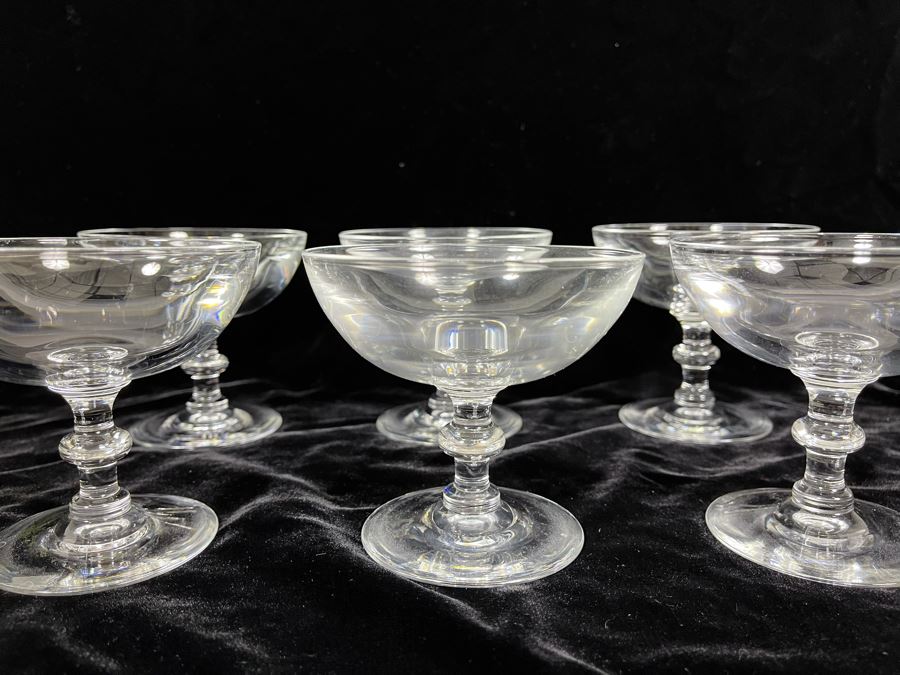 Six Steuben Glass Champagne / Tall Sherbert Glasses Stemware 3 3/4 6268 [Photo 10]