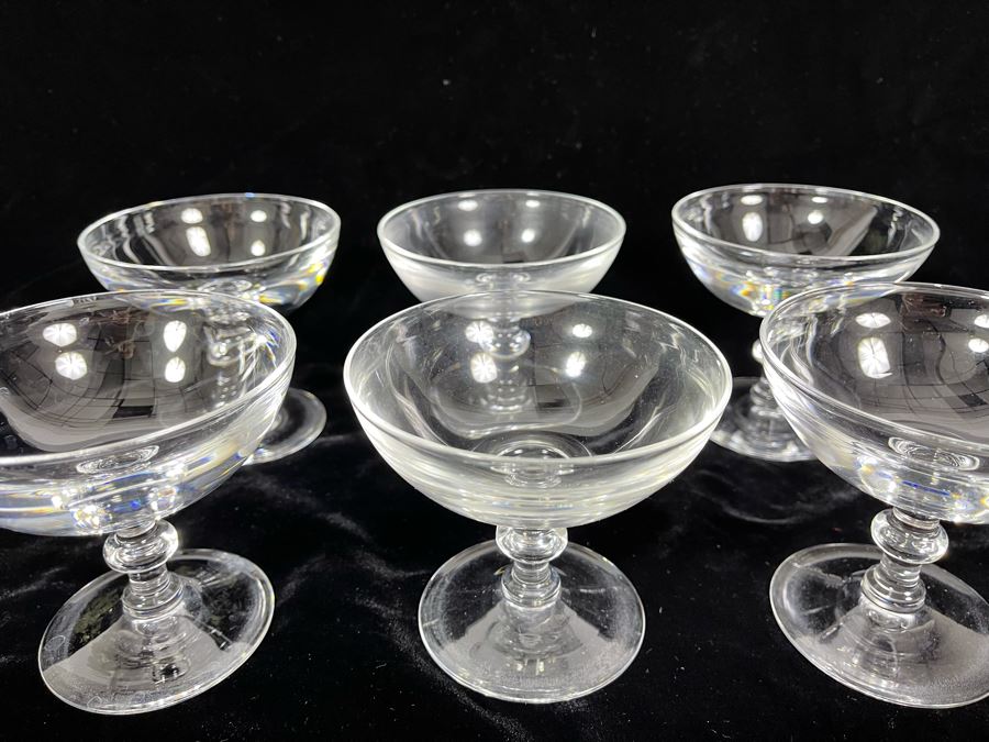 Six Steuben Glass Champagne / Tall Sherbert Glasses Stemware 3 3/4 6268 [Photo 8]
