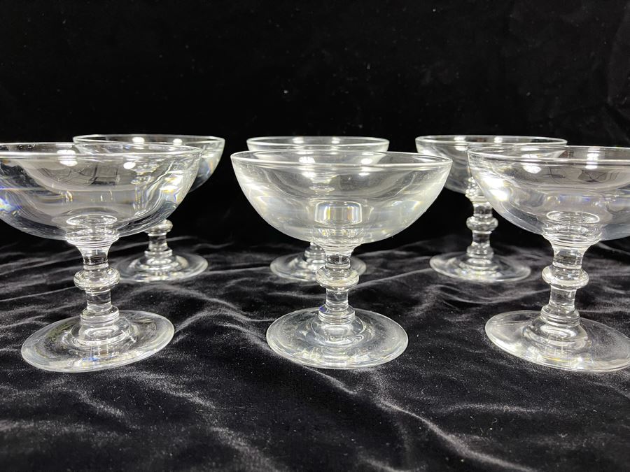 Six Steuben Glass Champagne / Tall Sherbert Glasses Stemware 3 3/4 6268 [Photo 3]