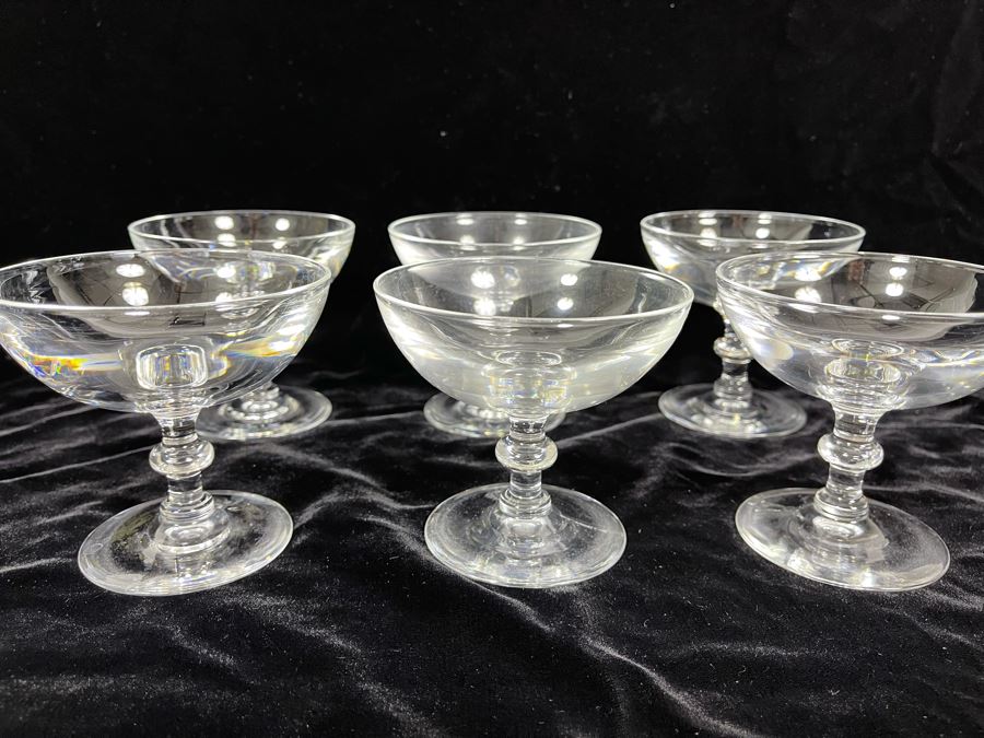 Six Steuben Glass Champagne / Tall Sherbert Glasses Stemware 3 3/4 6268 [Photo 2]