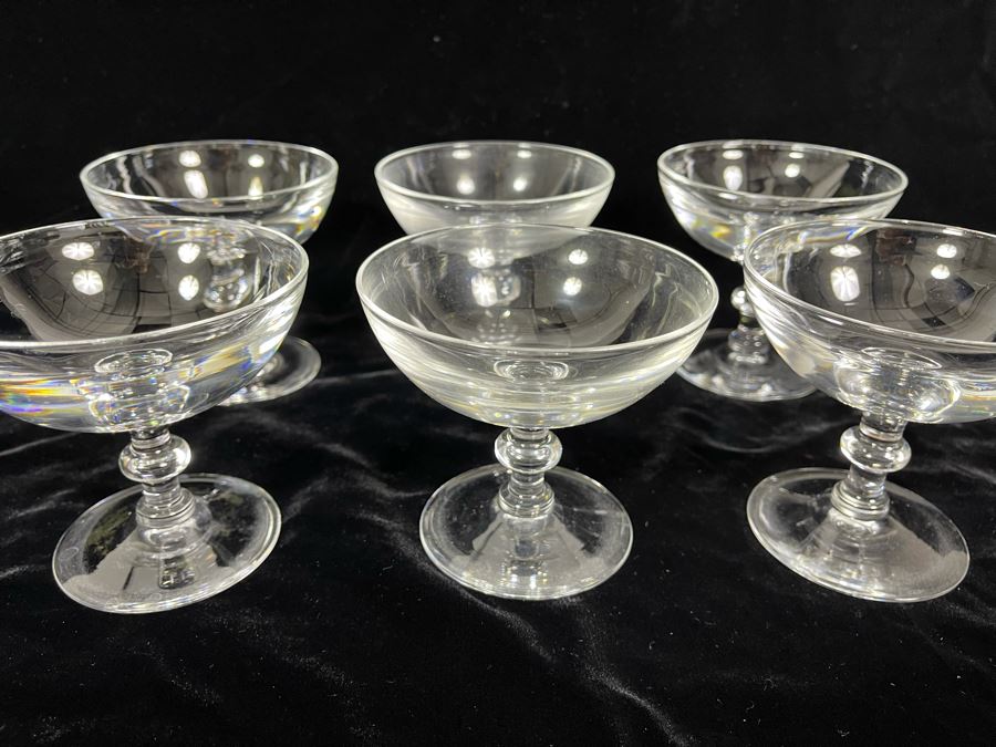 Six Steuben Glass Champagne / Tall Sherbert Glasses Stemware 3 3/4 6268 [Photo 5]