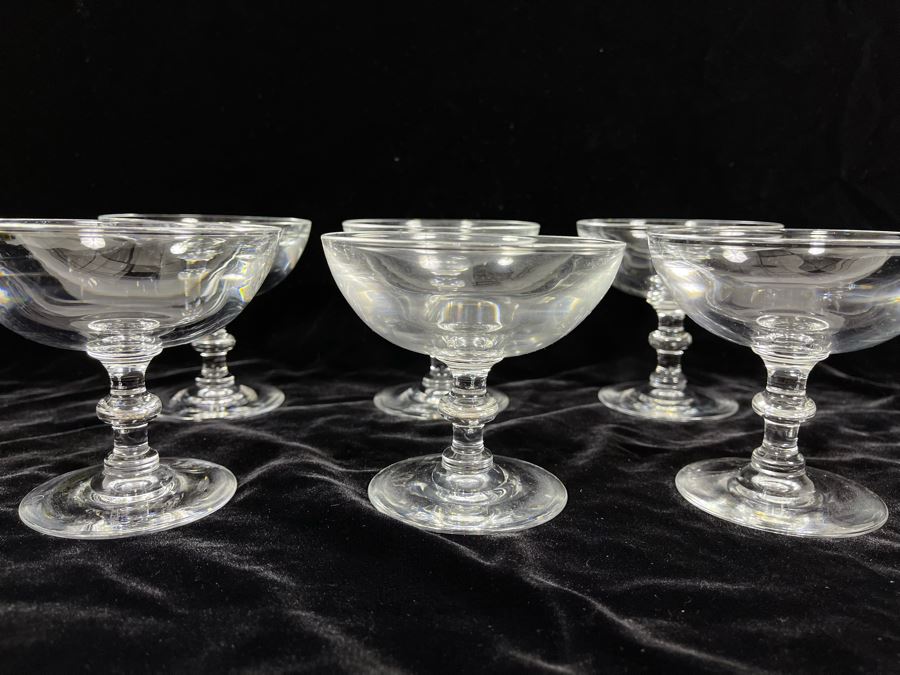 Six Steuben Glass Champagne / Tall Sherbert Glasses Stemware 3 3/4 6268 [Photo 4]