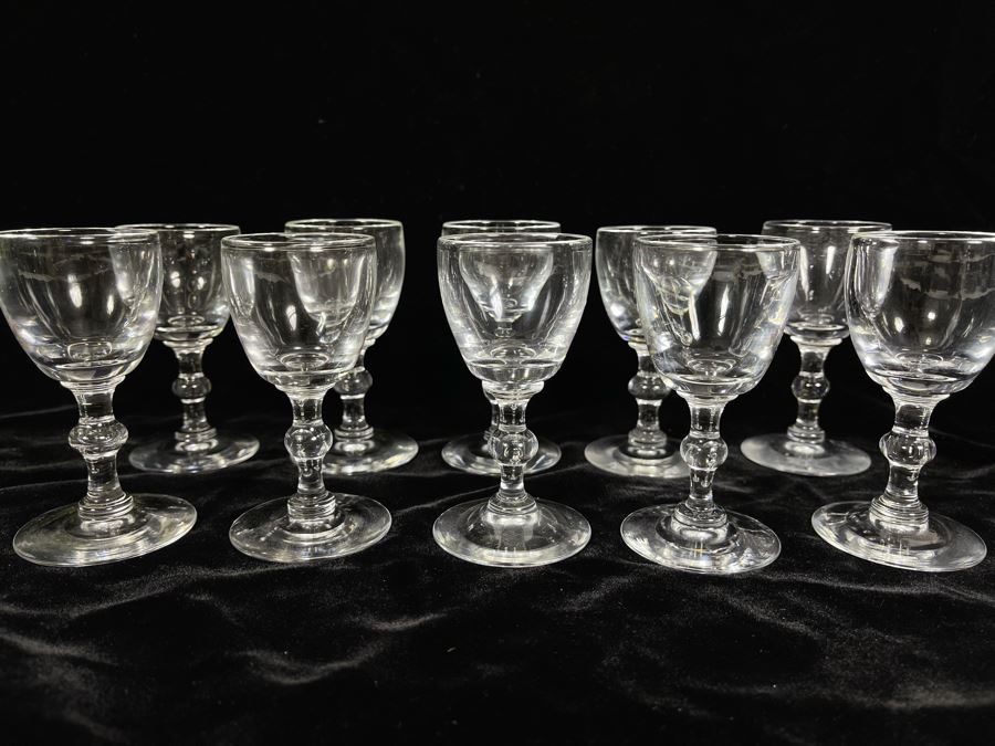 Ten Steuben Glass Cordial Glasses Stemware 3 1/2 6268 [Photo 1]