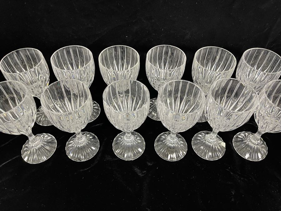 Twelve Baccarat Style Wine Glasses (Believed To Be Mikasa Park Lane) 6 3/8H [Photo 8]