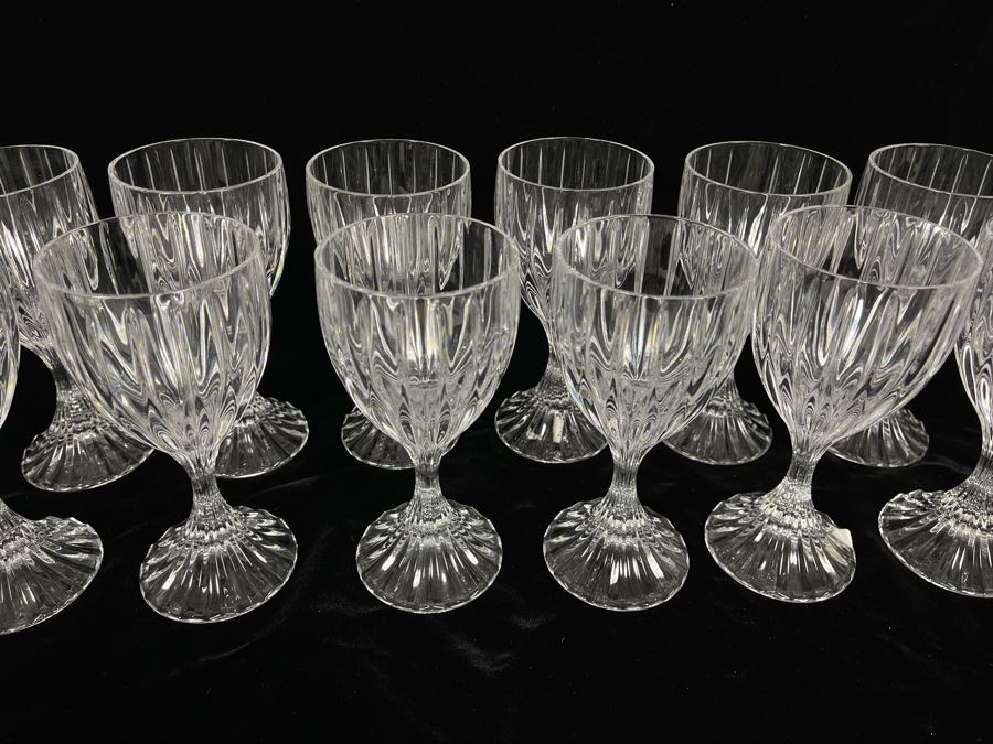 Twelve Baccarat Style Wine Glasses (Believed To Be Mikasa Park Lane) 6 3/8H [Photo 5]