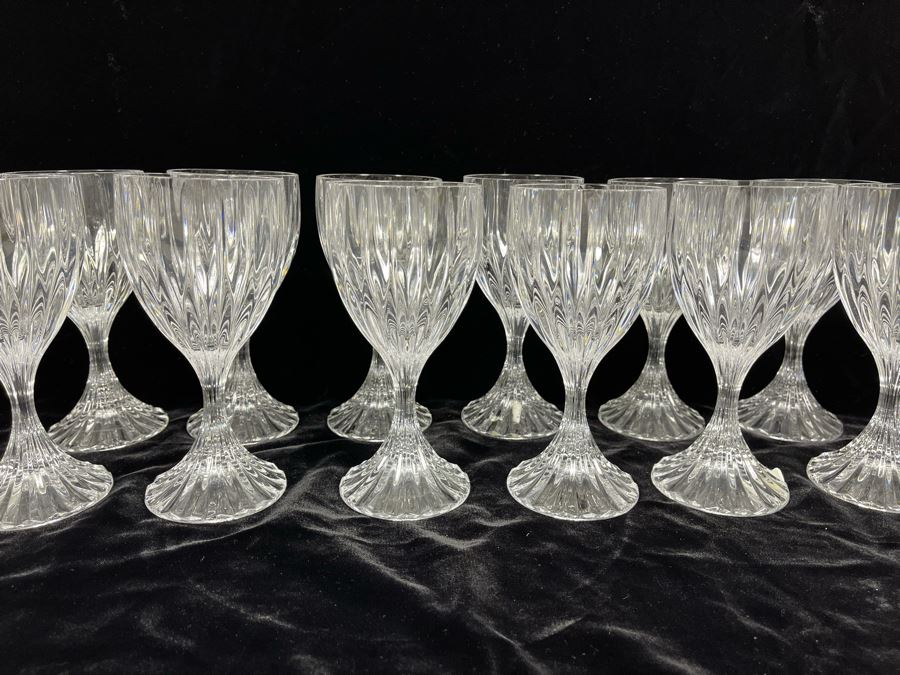 Twelve Baccarat Style Wine Glasses (Believed To Be Mikasa Park Lane) 6 3/8H [Photo 3]