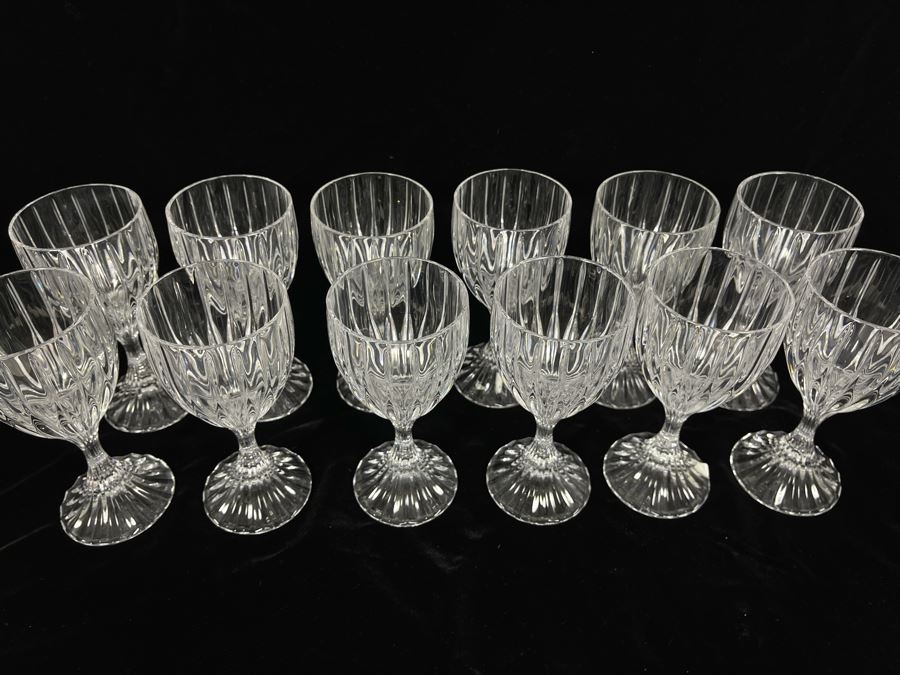 Twelve Baccarat Style Wine Glasses (Believed To Be Mikasa Park Lane) 6 3/8H [Photo 6]