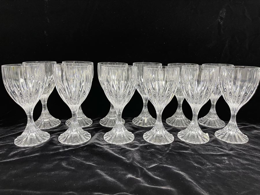 Twelve Baccarat Style Wine Glasses (Believed To Be Mikasa Park Lane) 6 3/8H [Photo 7]