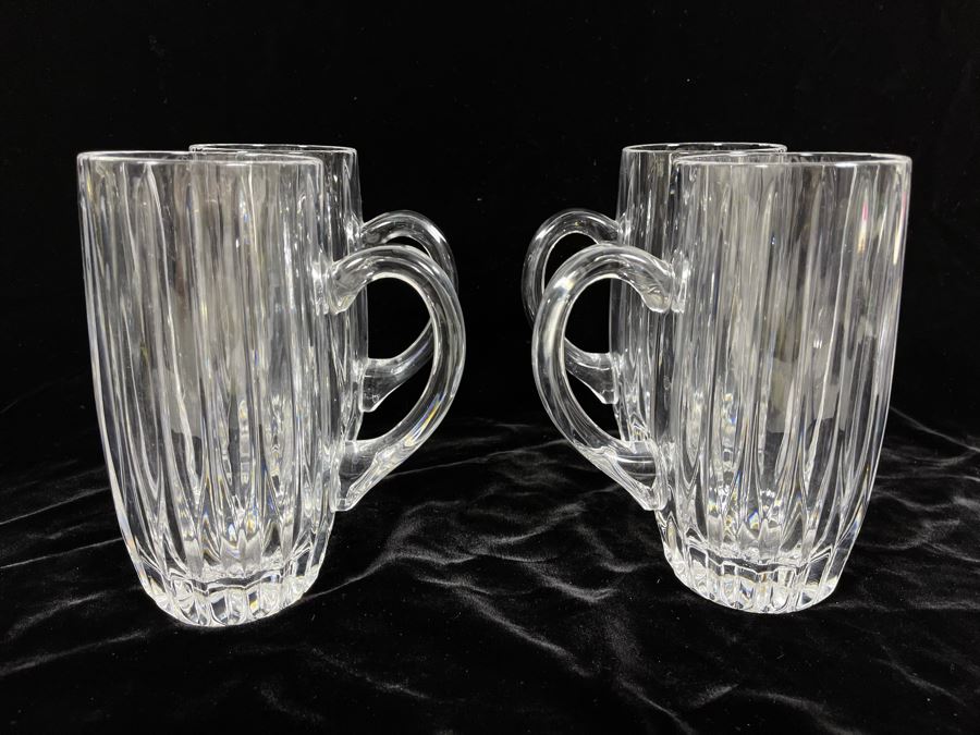 Four Baccarat Style Beer Stein Glasses (Believed To Be Mikasa Park Lane) 7H [Photo 2]