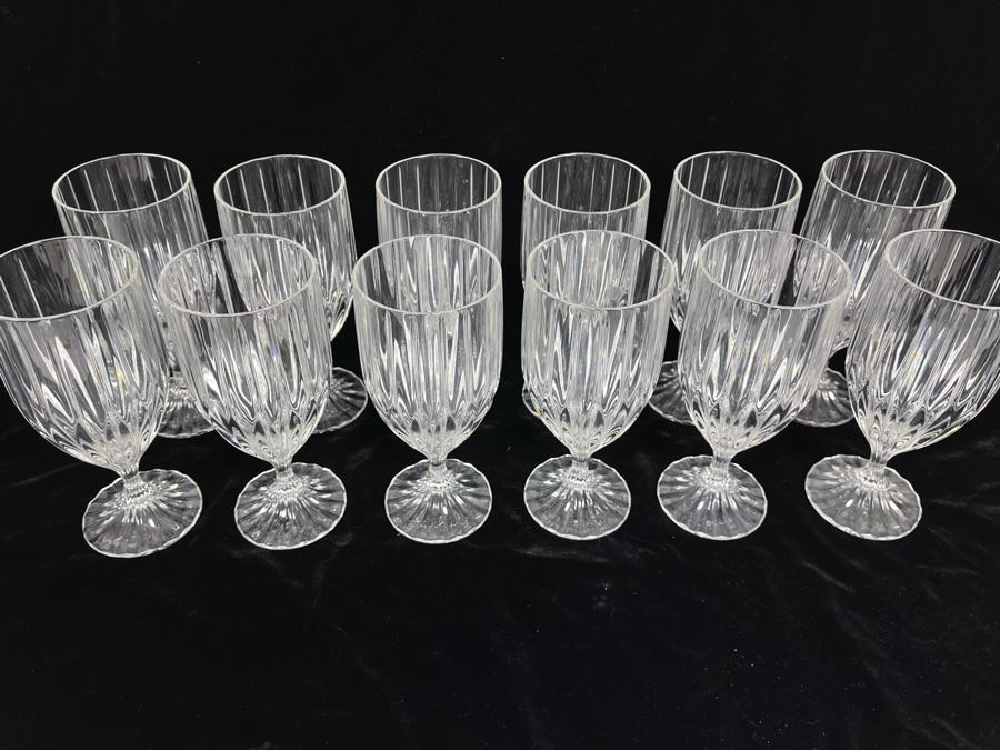 Twelve Baccarat Style Ice Tea Glasses (Believed To Be Mikasa Park Lane) 7 1/4H [Photo 5]