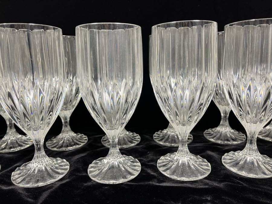Twelve Baccarat Style Ice Tea Glasses (Believed To Be Mikasa Park Lane) 7 1/4H [Photo 8]