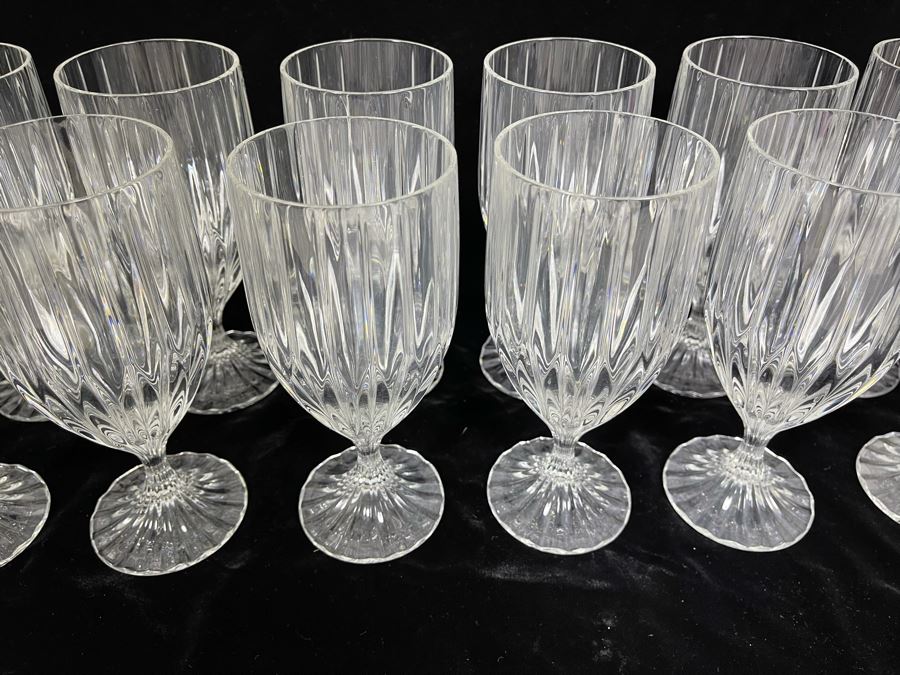 Twelve Baccarat Style Ice Tea Glasses (Believed To Be Mikasa Park Lane) 7 1/4H [Photo 9]