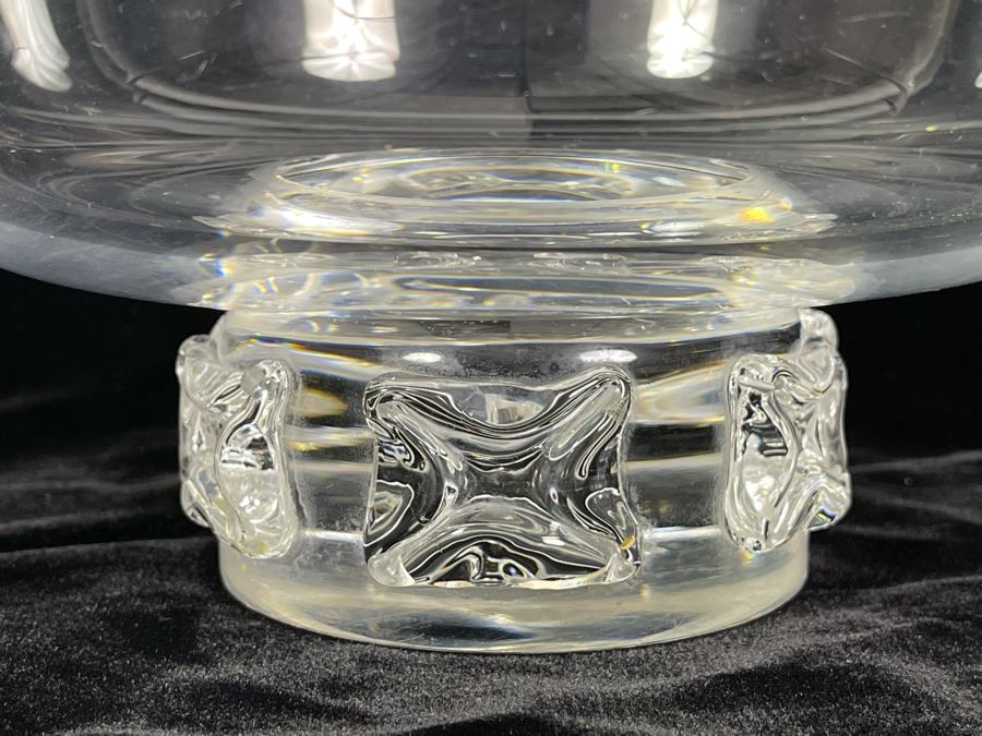 Large Steuben Glass Centerpiece Footed Bowl 9W X 7 1/4H [Photo 9]