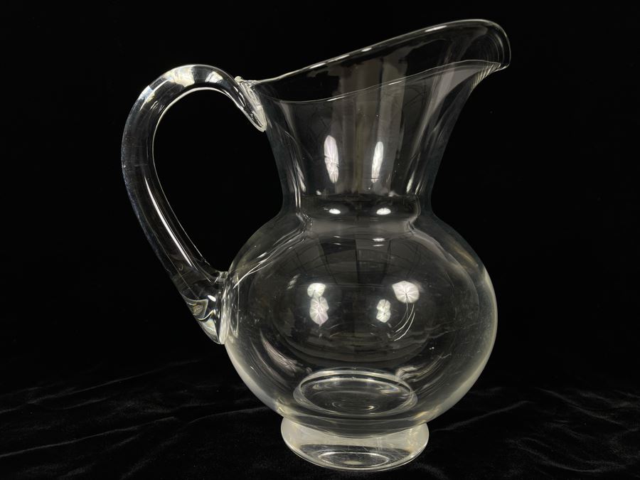 Steuben Glass Footed Pitcher 8 3/4H (Slight Chip On Base - See Photos) [Photo 4]