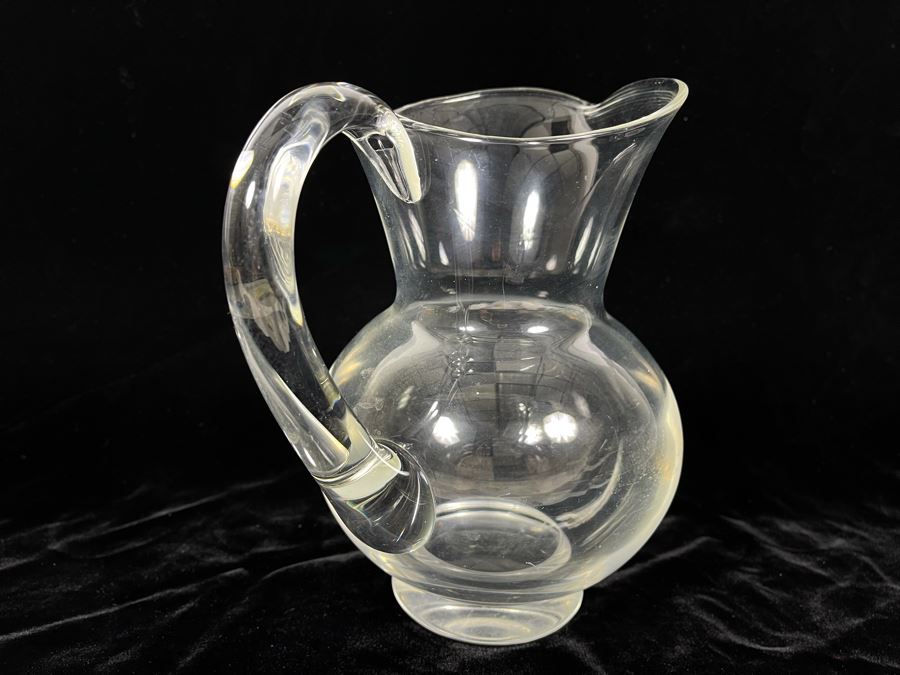 Steuben Glass Footed Pitcher 8 3/4H (Slight Chip On Base - See Photos) [Photo 7]
