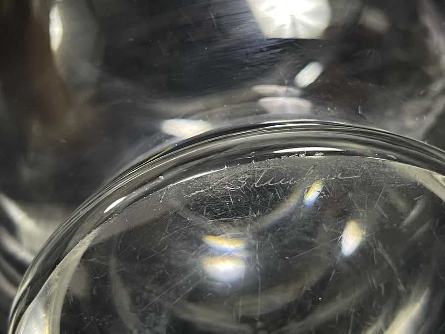 Steuben Glass Footed Pitcher 8 3/4H (Slight Chip On Base - See Photos) [Photo 9]