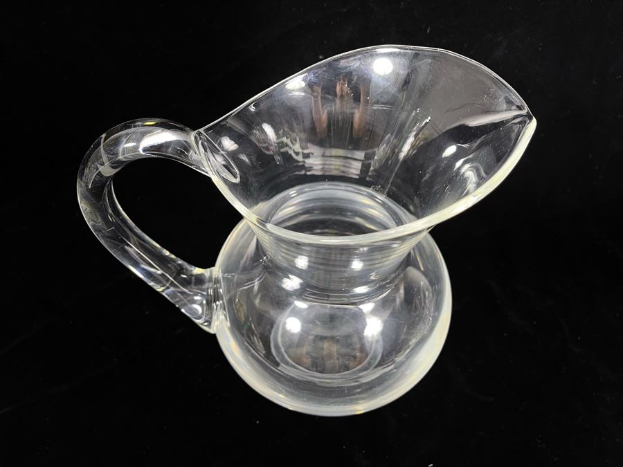 Steuben Glass Footed Pitcher 8 3/4H (Slight Chip On Base - See Photos) [Photo 6]