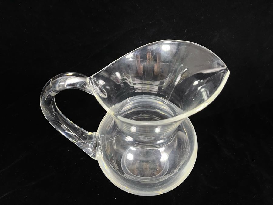 Steuben Glass Footed Pitcher 8 3/4H (Slight Chip On Base - See Photos) [Photo 5]