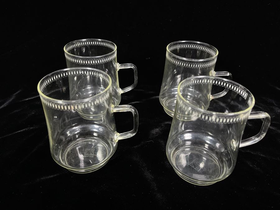 Set Of For Schott & Gen Mainz Jena Glas Glass Handle Cups 3 3/4H [Photo 3]