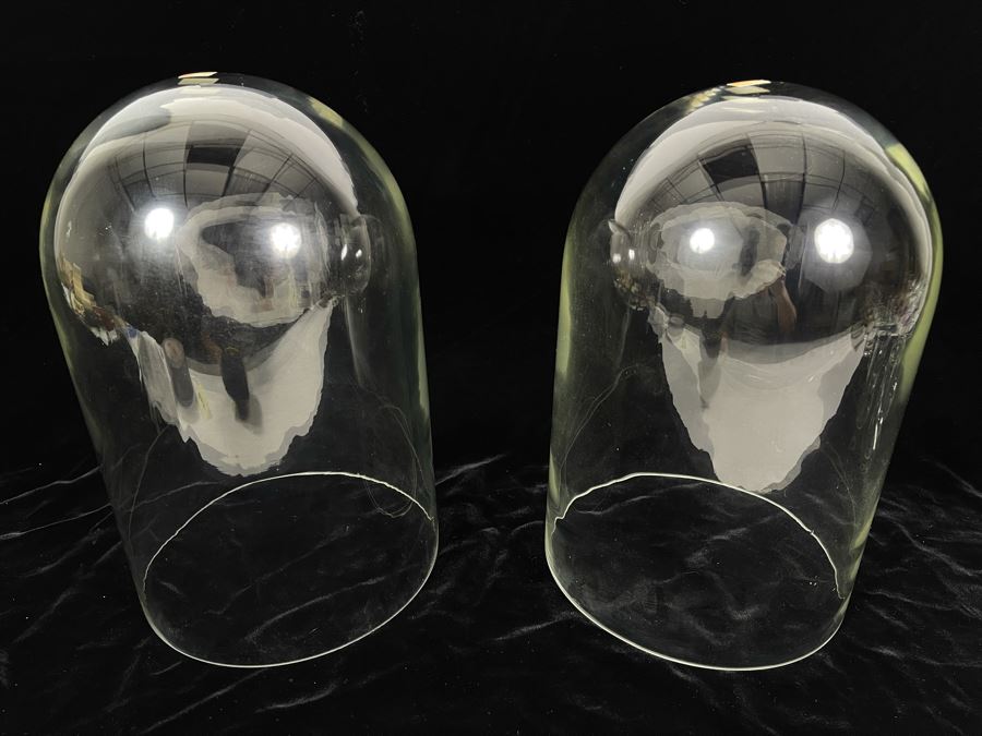 Pair Of Glass Domes 13H