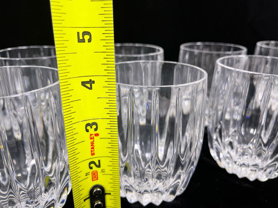 Twelve Baccarat Style Double Old Fashioned Glasses (Believed To Be Mikasa Park Lane) 3 7/8H [Photo 7]