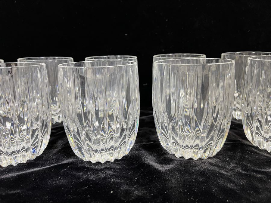 Twelve Baccarat Style Double Old Fashioned Glasses (Believed To Be Mikasa Park Lane) 3 7/8H [Photo 6]