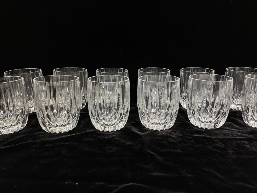 Twelve Baccarat Style Double Old Fashioned Glasses (Believed To Be Mikasa Park Lane) 3 7/8H [Photo 2]