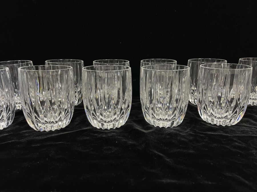 Twelve Baccarat Style Double Old Fashioned Glasses (Believed To Be Mikasa Park Lane) 3 7/8H [Photo 3]