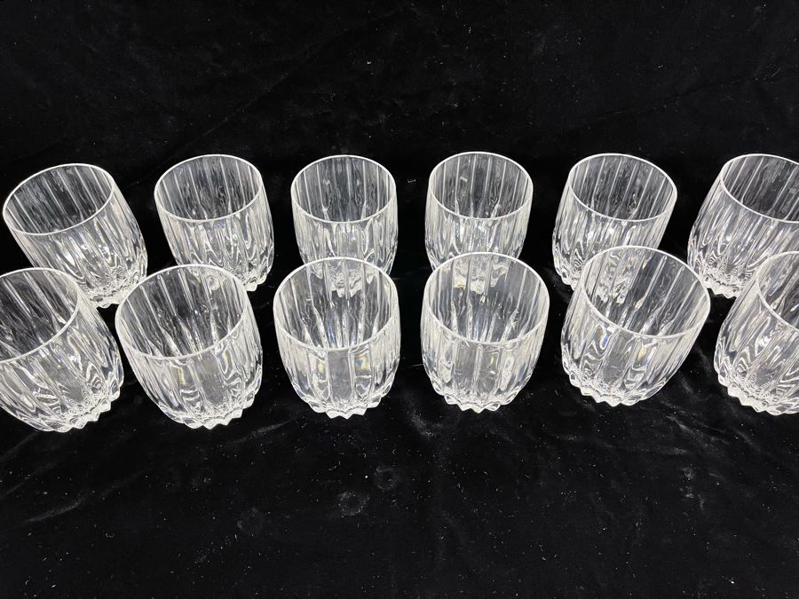 Twelve Baccarat Style Double Old Fashioned Glasses (Believed To Be Mikasa Park Lane) 3 7/8H [Photo 5]