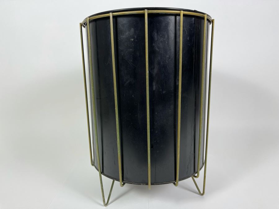 JUST ADDED MidCentury Modern Metal Wastebasket 15H X 11W