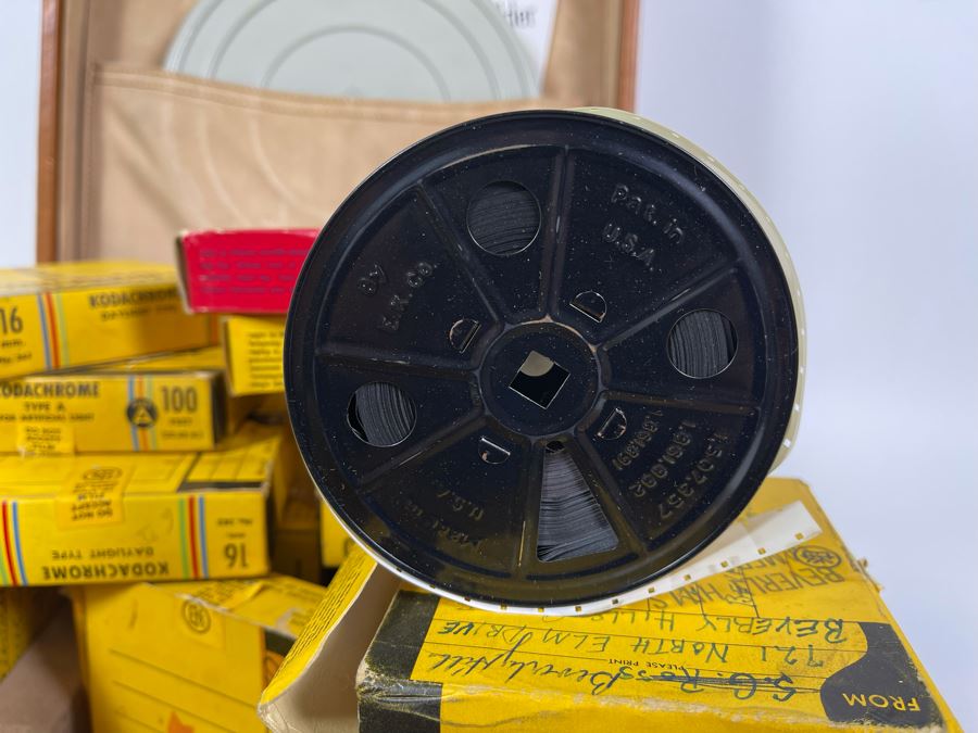 JUST ADDED - Vintage Camera Film Case 11W X 13D X 7H Filled With Old Motion Picture Mystery Film (Some Of The Film Is Damaged) [Photo 11]