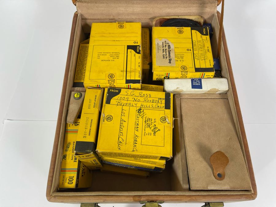 JUST ADDED - Vintage Camera Film Case 11W X 13D X 7H Filled With Old Motion Picture Mystery Film (Some Of The Film Is Damaged) [Photo 2]