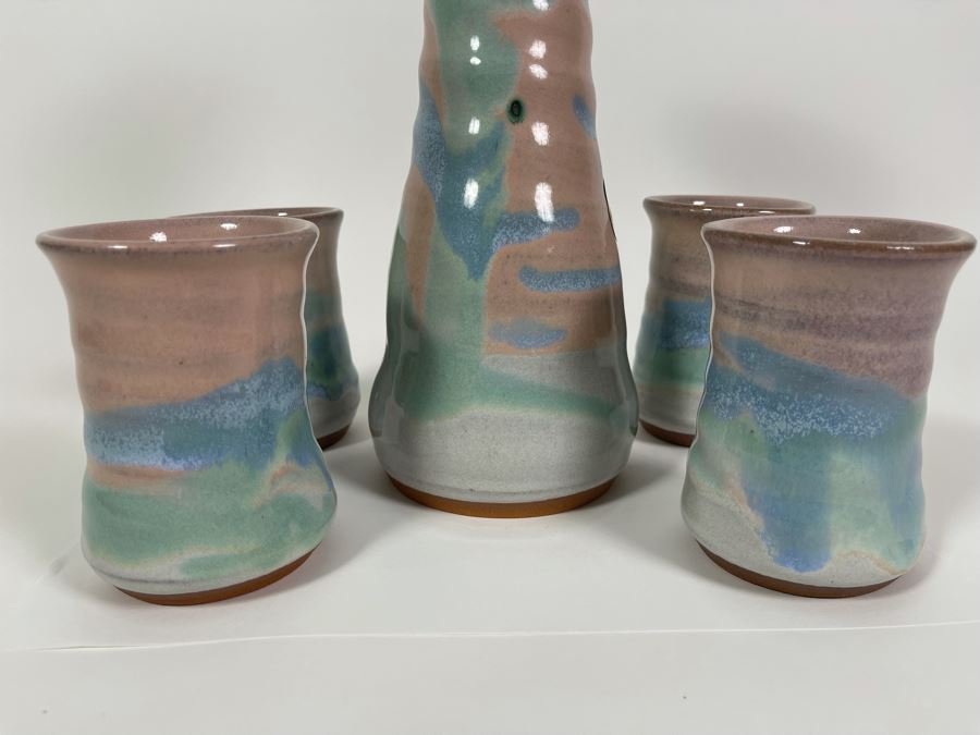 JUST ADDED - Signed Art Potter With Pitcher 13H And Four Cups 4H [Photo 2]