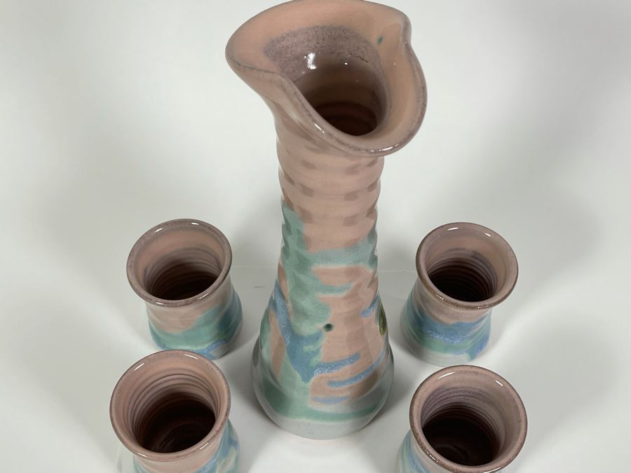 JUST ADDED - Signed Art Potter With Pitcher 13H And Four Cups 4H [Photo 4]
