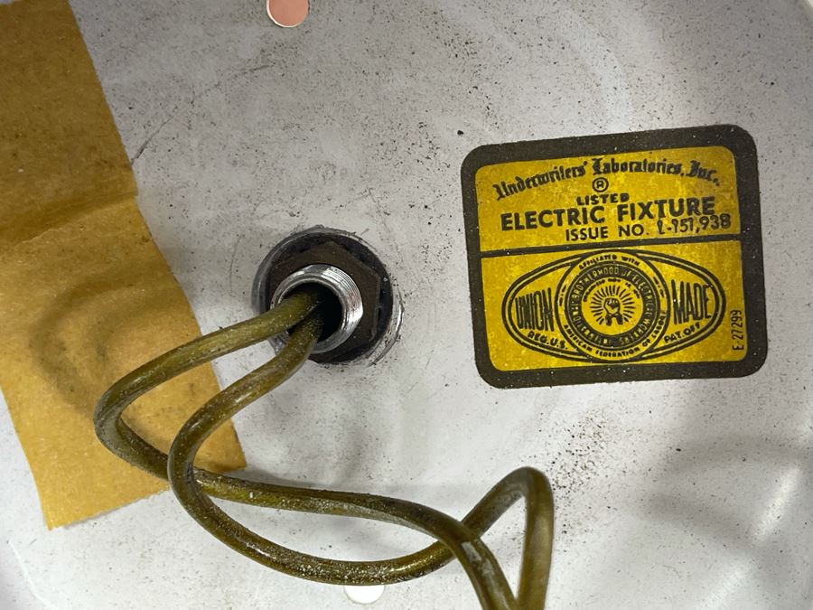 JUST ADDED - Set Of Three Mid-Century Modern White Glass Globe Pendant Light Fixtures 7.5R & 9R [Photo 10]