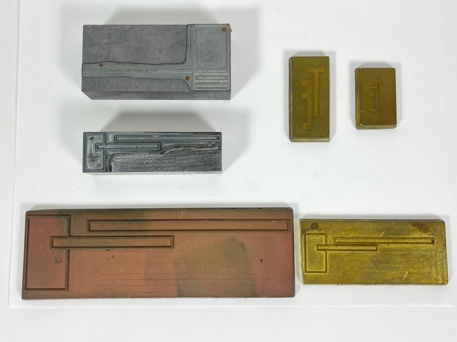 JUST ADDED - Collection Of Six Metal Bar Stock Stamps Punches [Photo 1]