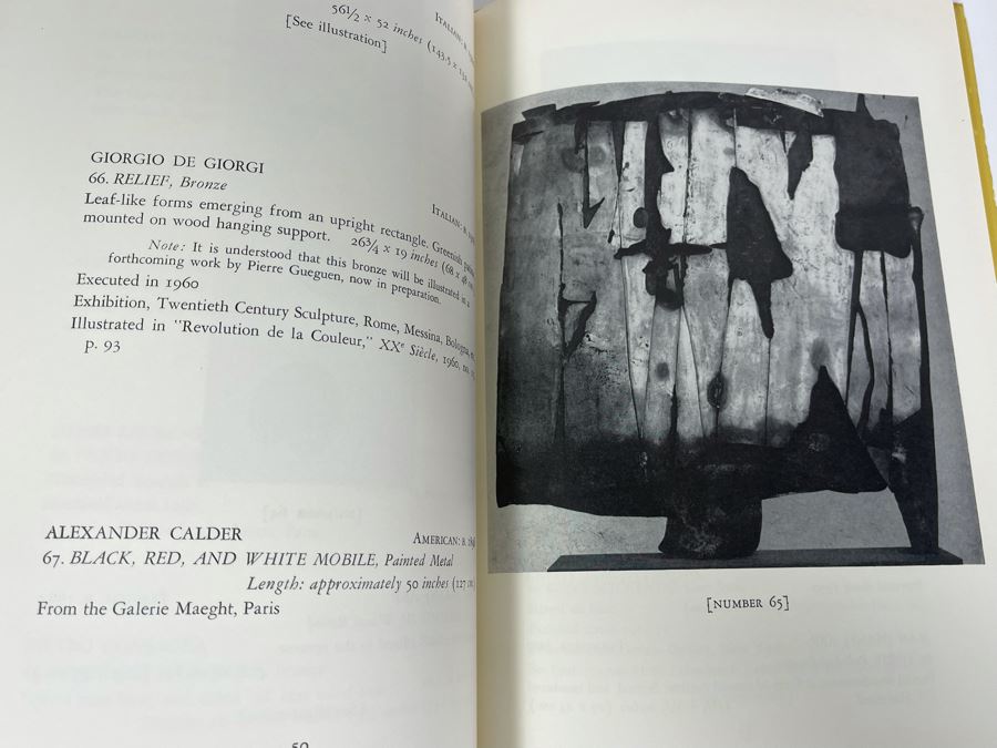JUST ADDED - Vintage 1965 Parke-Bernet Galleries Auction Catalog Featuring Client's Consignment Paperwork Contract Of An Alexander Calder Black, Red And White Kinetic Mobile That She Sold In Auction [Photo 2]