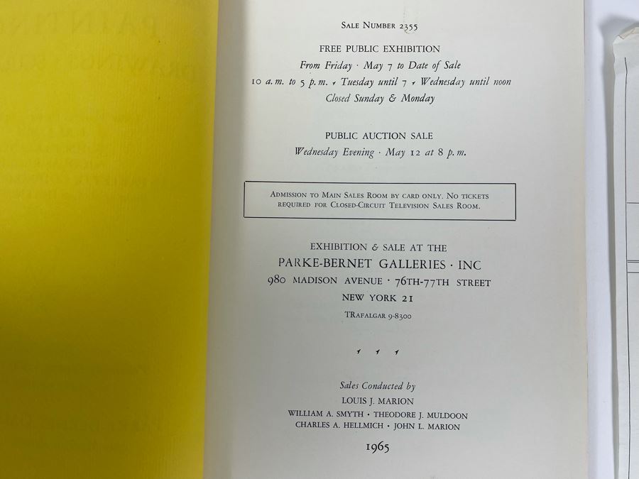 JUST ADDED - Vintage 1965 Parke-Bernet Galleries Auction Catalog Featuring Client's Consignment Paperwork Contract Of An Alexander Calder Black, Red And White Kinetic Mobile That She Sold In Auction [Photo 5]