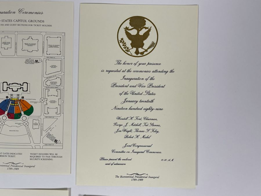 JUST ADDED - Personal Invitation For Attending The Inauguration Of The President Of The United States Jan 12, 1989 George Bush And Dan Quayle [Photo 3]