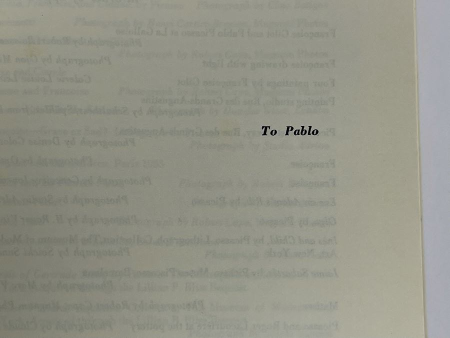 JUST ADDED - RARE Signed Book: Life With Picasso 1964 Book Signed By Francoise Gilot [Photo 7]