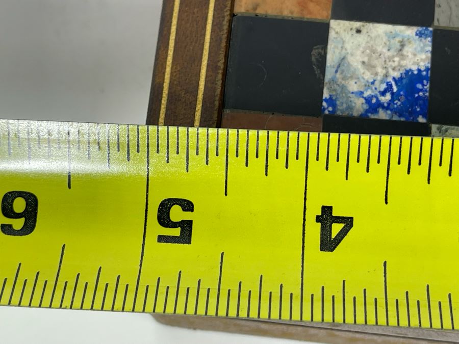 JUST ADDED - Vintage Italian Box With Inlaid Stones 5W X 4D X 1.75H [Photo 8]