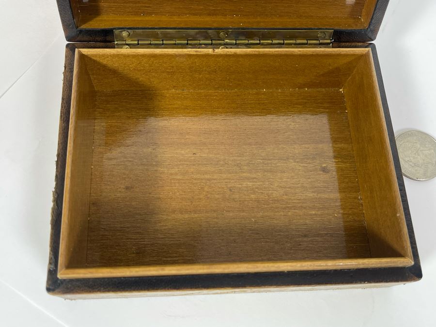 JUST ADDED - Vintage Italian Box With Inlaid Stones 5W X 4D X 1.75H [Photo 6]