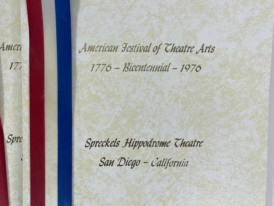 JUST ADDED - Five Copies Of The American Festival Of Theatre Arts 1776-1976 Bicentennial Promotional Documents Spreckels Hippodrome Theatre San Diego, CA [Photo 2]