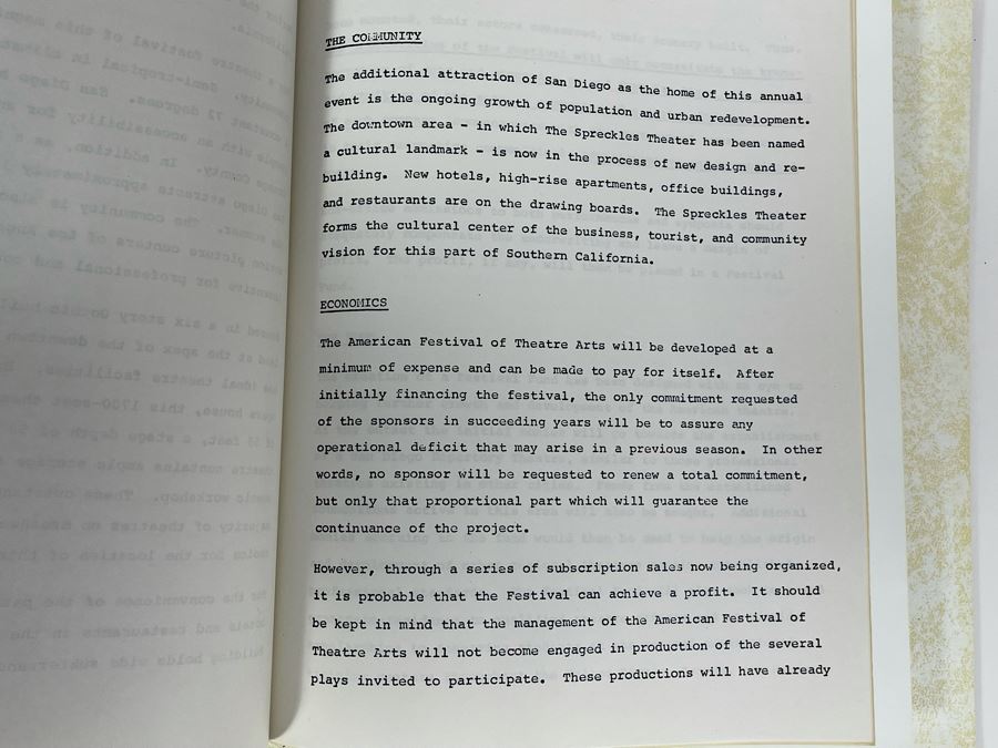 JUST ADDED - Five Copies Of The American Festival Of Theatre Arts 1776-1976 Bicentennial Promotional Documents Spreckels Hippodrome Theatre San Diego, CA [Photo 9]