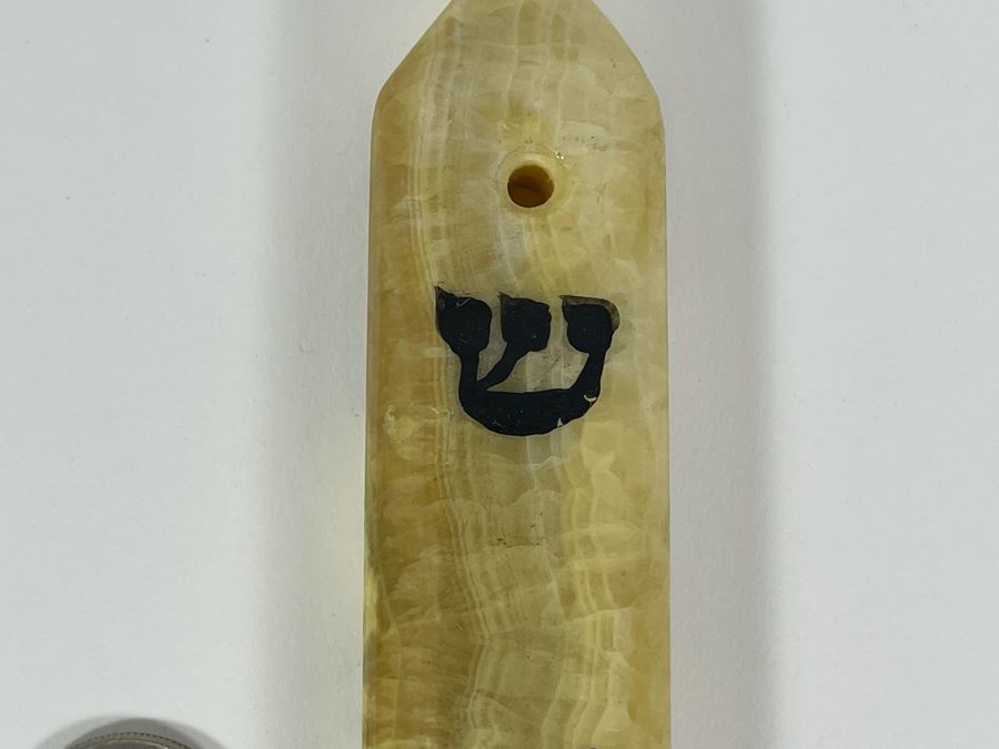 JUST ADDED - Carved Stone Jewish Mezuzah Doorpost 6L X 12.5W [Photo 5]