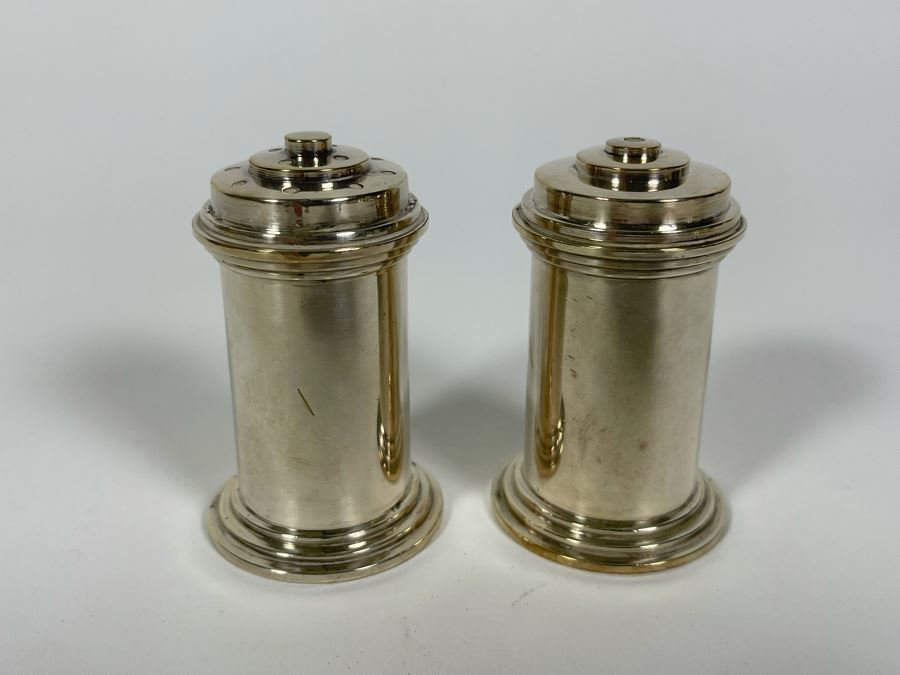 JUST ADDED - Pair Of Silverplate English Salt & Pepper Shakers Cheltenham & Co Ltd [Photo 2]