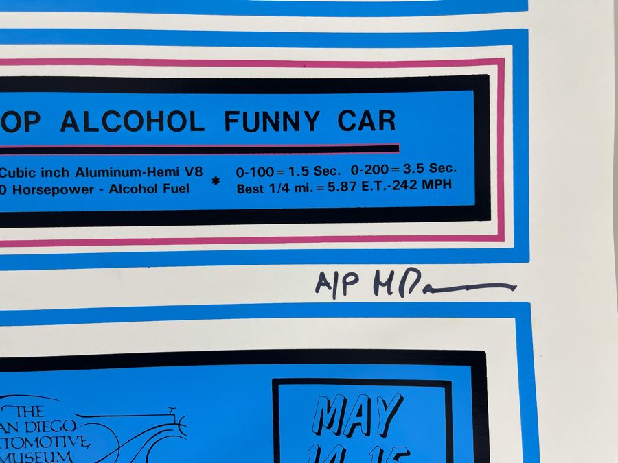 JUST ADDED - Hand Signed Mike Ross Funny Car Thunder A/P Print 14 X 22 [Photo 4]