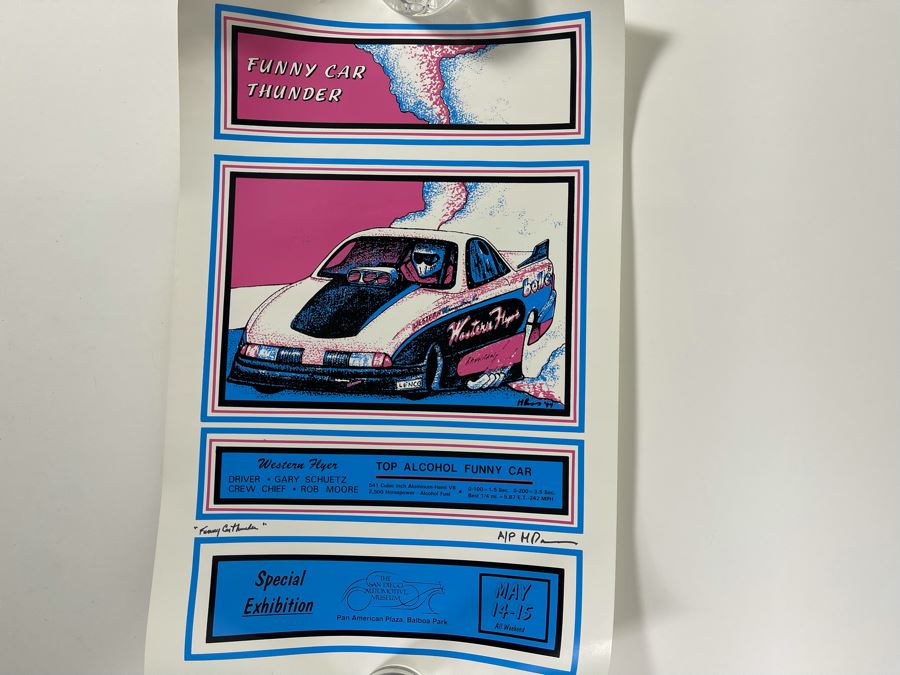 JUST ADDED - Hand Signed Mike Ross Funny Car Thunder A/P Print 14 X 22 [Photo 2]